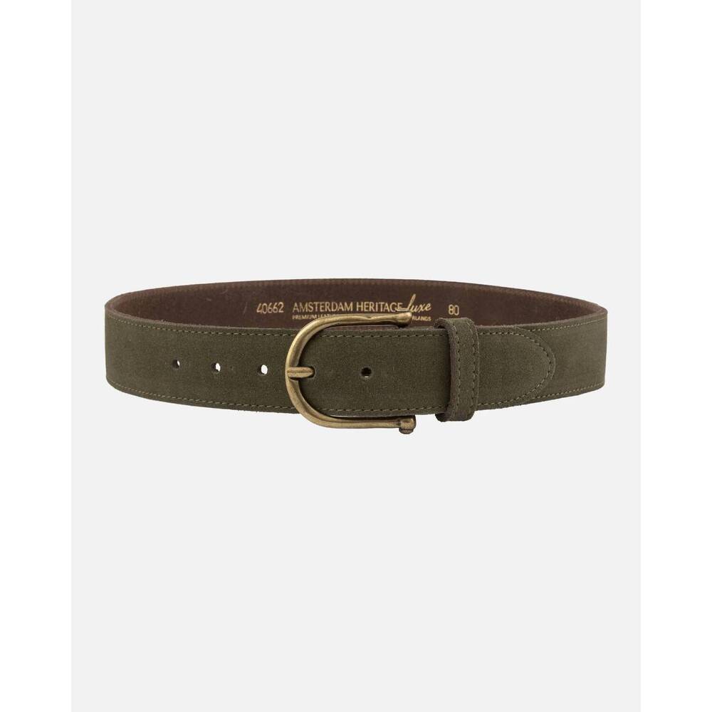 NEW AMSTERDAM HERITAGE women's roan vintage suede leather belt in green